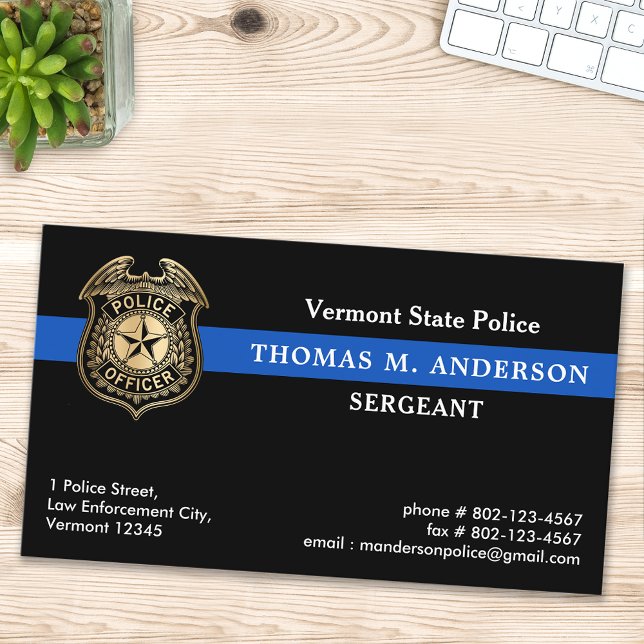 Carte De Visite Logo personnalisé du policier Emblème l'applicatio (Créateur téléchargé)