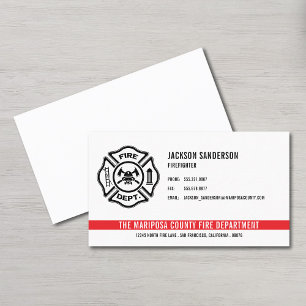 Carte De Visite Logo personnalisé du service d'incendie des pompie
