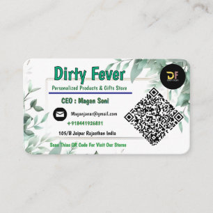 Carte De Visite Logo Personnalisé Élégant Simple Verdure Avec QR