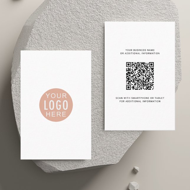 Carte De Visite Logo personnalisé et code QR do-it-yourself modern (Custom Logo and QR Code DIY Modern Business Card)