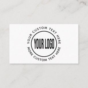 Carte De Visite Logo personnalisé et texte blanc ou toute couleur