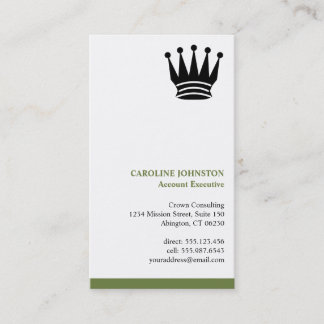 Carte De Visite Logo personnalisé Executive green strié profession