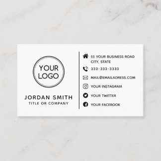 Carte De Visite Logo personnalisé Icônes minimalistes de médias so