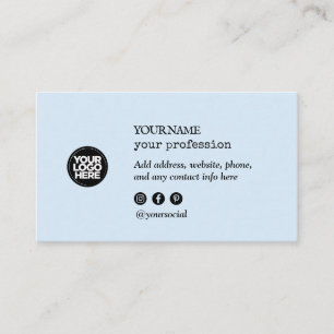 Carte De Visite Logo personnalisé Icônes minimalistes des média
