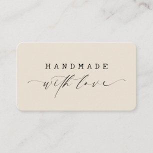 Carte De Visite Logo personnalisé minimal fait main avec amour Scr