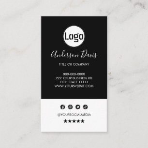 Carte De Visite Logo personnalisé minimaliste blanc vertical voitu
