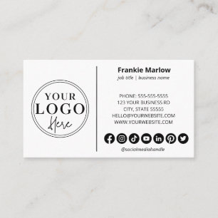 Carte De Visite Logo personnalisé minimaliste Icônes de médias soc