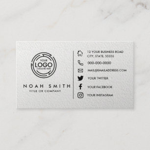 Carte De Visite Logo Personnalisé Minimaliste Moderne Élégant Prof