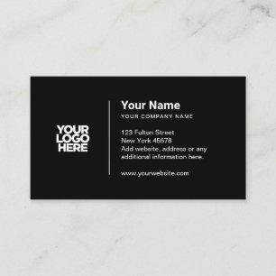 Carte De Visite Logo personnalisé minimaliste moderne noir ou tou
