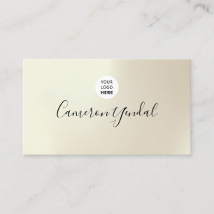Carte De Visite Logo personnalisé minimaliste rose et blanc élégan