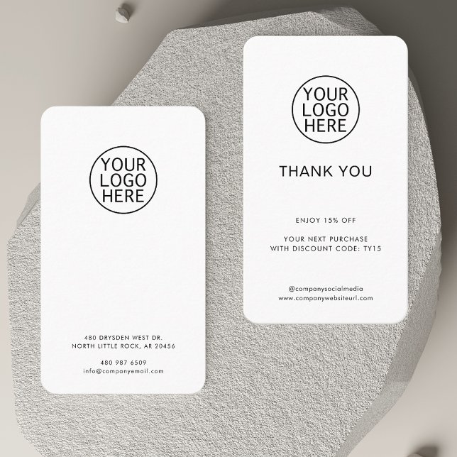 Carte De Visite Logo personnalisé minimaliste simple (Business Logo Thank You Loyalty Card)