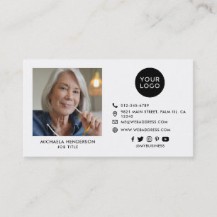 Carte De Visite Logo personnalisé moderne en noir et blanc, réseau