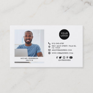 Carte De Visite Logo personnalisé moderne en noir et blanc, réseau