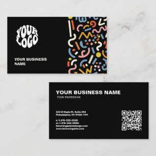 Carte De Visite Logo personnalisé moderne et code QR à scanner
