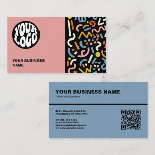 Carte De Visite Logo personnalisé moderne et code QR à scanner