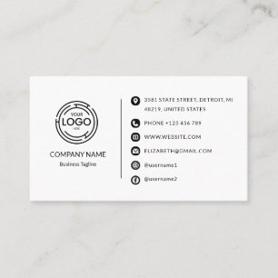 Carte De Visite Logo Personnalisé Moderne Minimal Les Icônes De Mé
