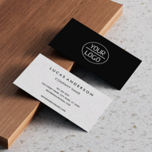 Carte De Visite Logo personnalisé moderne minimaliste blanc ou to