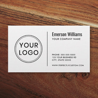 Carte De Visite Logo personnalisé moderne minimaliste blanc ou tou