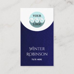 Carte De Visite Logo personnalisé moderne minimaliste bleu nuit