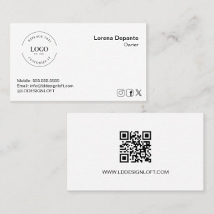Carte De Visite Logo personnalisé Moderne Minimaliste Médias socia