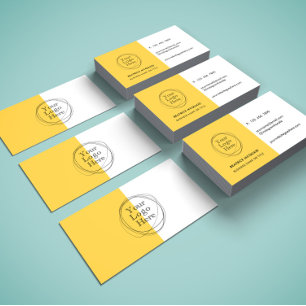 Carte De Visite Logo Personnalisé Moderne Minimaliste Moutarde Jau