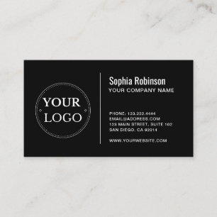 Carte De Visite Logo personnalisé Moderne Minimaliste Noir