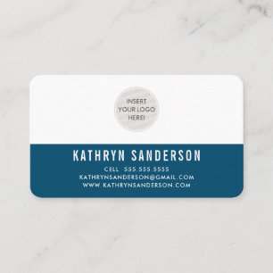 Carte De Visite LOGO PERSONNALISÉ moderne minimaliste simple bleu