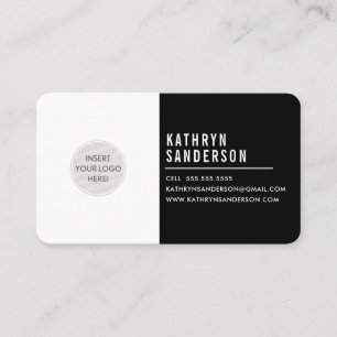 Carte De Visite LOGO PERSONNALISÉ moderne minimaliste simple noir 