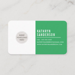 Carte De Visite LOGO PERSONNALISÉ moderne minimaliste vert simple