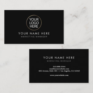 Carte De Visite Logo personnalisé noir professionnel