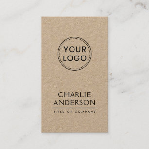 Carte De Visite Logo personnalisé papier kraft moderne vertical