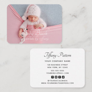 Carte De Visite Logo Personnalisé Photo Script Moderne Social Medi