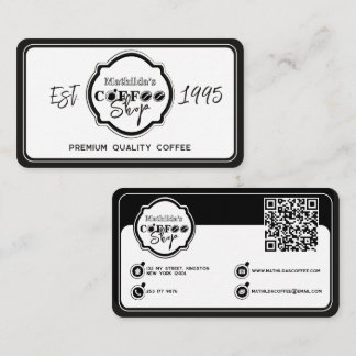 Carte De Visite Logo personnalisé pour café professionnel blanc