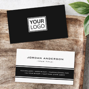 Carte De Visite Logo personnalisé professionnel noir et blanc