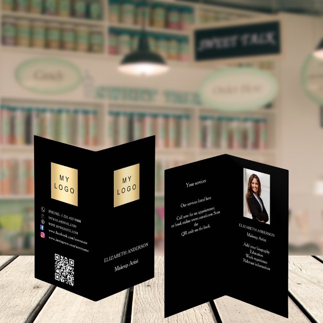 Carte De Visite Logo personnalisé Qr code photo médias sociaux noi (Créateur téléchargé)