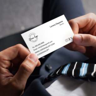 Carte De Visite Logo personnalisé QR code site Web Social Media Ic