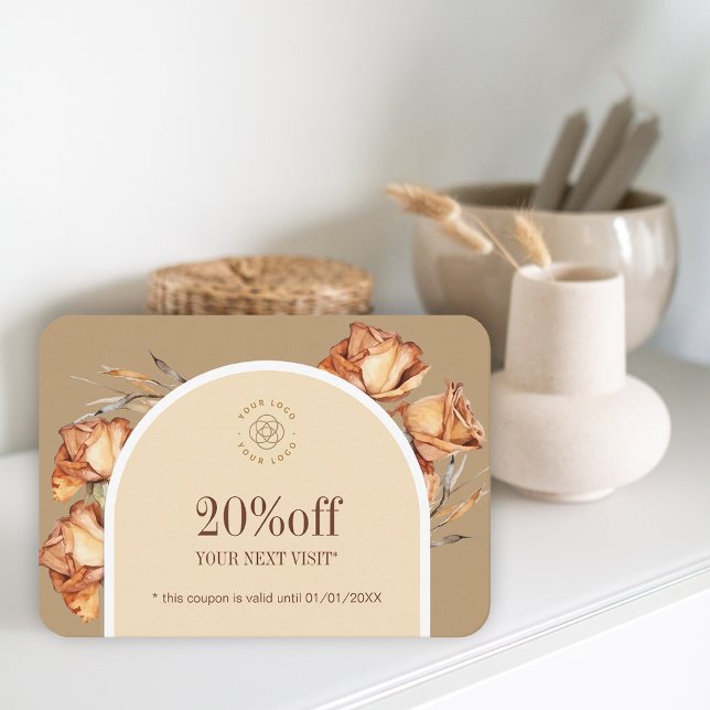 Carte De Visite Logo Personnalisé Retro Arch Rose rabais Coupon (Custom Logo Retro Arch Rose Coupon Discount Business Card)