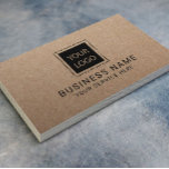 Carte De Visite Logo personnalisé Rustique Kraft Minimaliste<br><div class="desc">Rustic Kraft Custom Logo Cartes de visite minimalistes.</div>