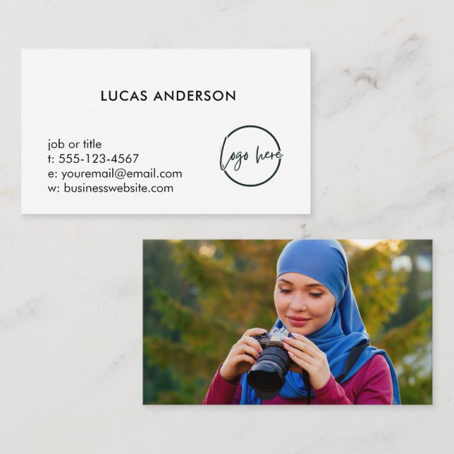 Carte De Visite Logo personnalisé simple moderne minimal professio (Devant / Derrière)