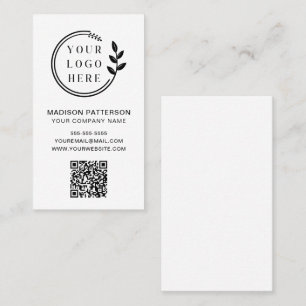 Carte De Visite Logo personnalisé Simple Moderne Minimaliste QR Co