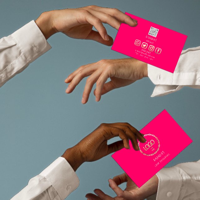 Carte De Visite Logo personnalisé Social Media QR Code Gold Candy (Custom Logo Social Media QR Code Gold Candy Business Card)