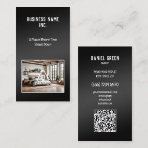 Carte De Visite Logo photo Black Farmhouse Rental QR