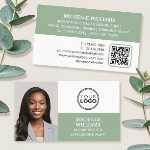 Carte De Visite Logo photo de l'agent de signature du notaire Code