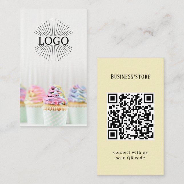 Carte De Visite Logo photo du produit Code QR (Devant / Derrière)