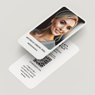 Carte De Visite Logo photo minimaliste simple professionnel blanc