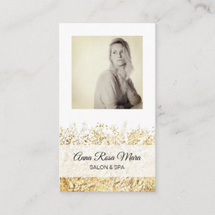 Carte De Visite *~* Logo photo Parties scintillant Gold White Girl