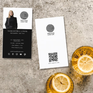 Carte De Visite Logo photo professionnel QR Code Social Media
