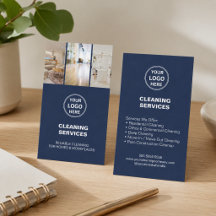 Logo Photo Services de Nettoyage Modernes Bleu Nui