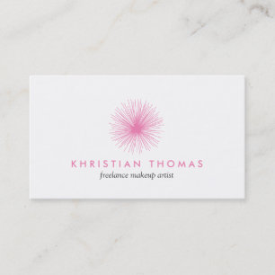 Carte De Visite Logo Pink Puff pour artiste de maquillage indépend