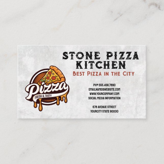 Carte De Visite Logo Pizza Slice | Restaurant (Devant)